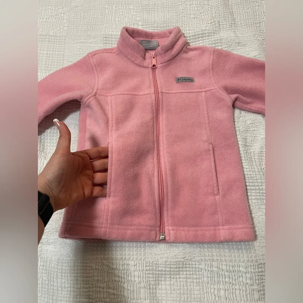 Girls 🩷Columbia Light Pink Fleece Jacket with Full Zip, size 4